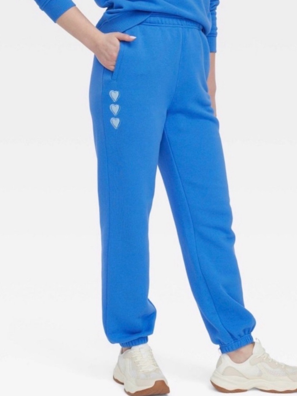 Roller rabbit for target women’s jogger, sweatpants blue hearts sz M